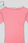 BASERANGE Ribbed Long Sleeve Top T-Shirt TTVL Collection France BAS-TTVL-RBV-WI22-BSH Ruby Red